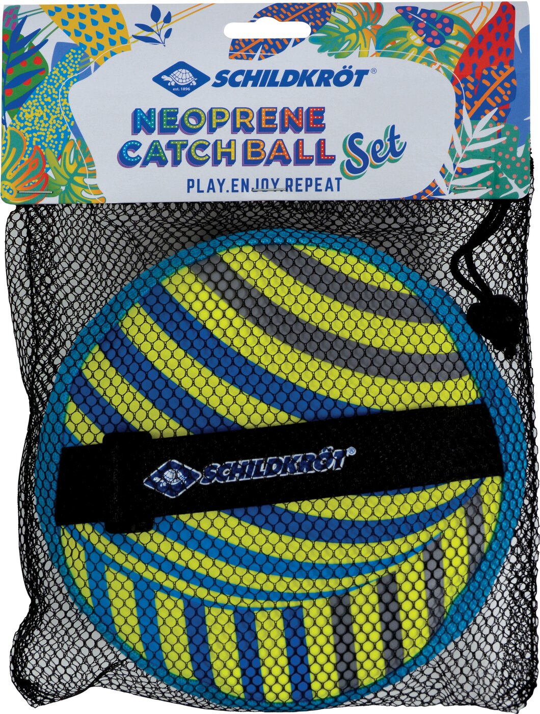 DONIC SCHILDKRÖT NEOPREN KLETT BALL SET, neon-gelb – Bild 3
