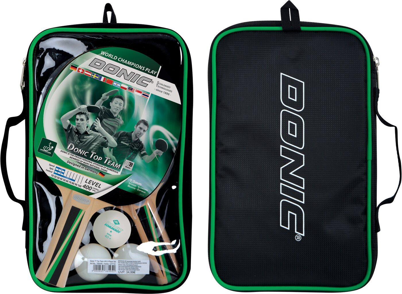 DONIC SCHILDKRÖT TT-Set TOP TEAMS im Carrybag (2017)