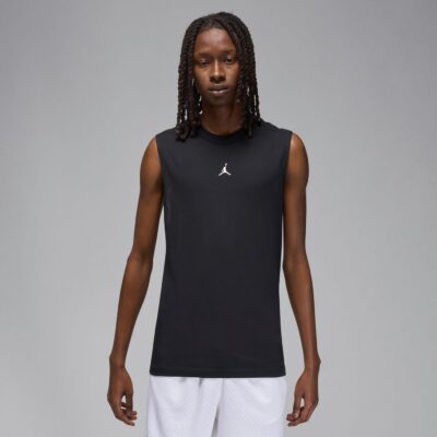 NIKE M J DF SPRT SLVLS TOP BLACK/WHITE