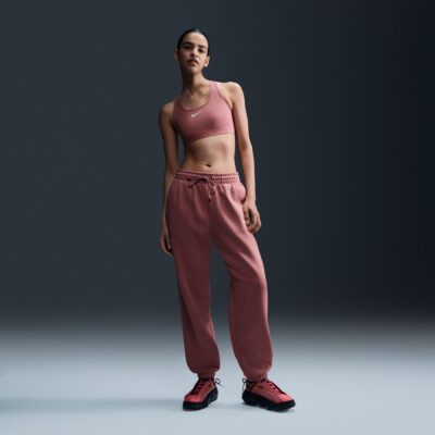 NIKE W NK SWSH MED SPT BRA CANYON PINK/WHITE – Bild 4