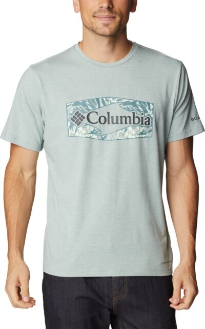 COLUMBIA Men's Sun Trek Short Sleeve Gr NIAGARA HTHR, PALMED HEX G