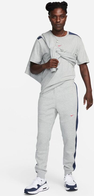 NIKE M NSW SP FLC JOGGER BB DK GREY HEATHER/THUNDER BLUE – Bild 3