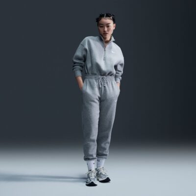 NIKE W NSW PHNX FLC MR PANT STD DK GREY HEATHER/SAIL