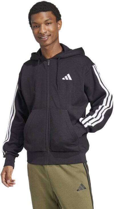 ADIDAS M 3S FL FZ HD BLACK/WHITE – Bild 4