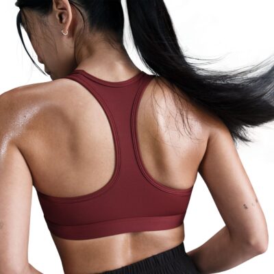 NIKE W NK SWSH MED SPT BRA DARK TEAM RED/WHITE – Bild 4
