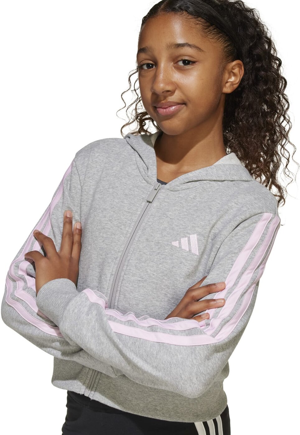 ADIDAS JG 3S FT FZ CRO MGREYH/CLPINK – Bild 5