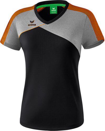 ERIMA PREMIUM ONE 2.0 t-shirt functi BLACK/GREY MELANGE/NEON