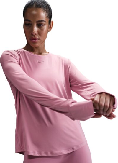 NIKE W NK ONE CLASSIC DF LS TOP ELEMENTAL PINK/BLACK – Bild 3