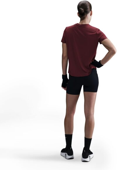 NIKE W NK ONE CLASSIC DF SS TOP DARK TEAM RED/BLACK – Bild 2
