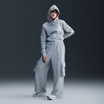 NIKE W NSW PHNX FLC STD PO HOODIE DK GREY HEATHER/SAIL – Bild 2