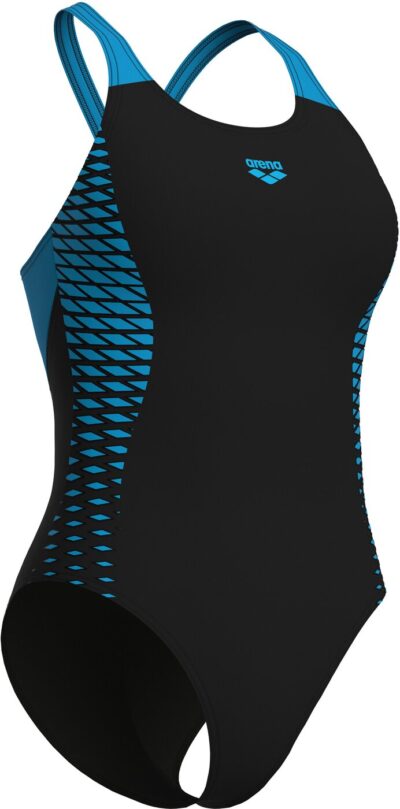 ARENA WOMEN'S ARENA OPENINGS SWIMSUI BLACK-TURQUOISE – Bild 4