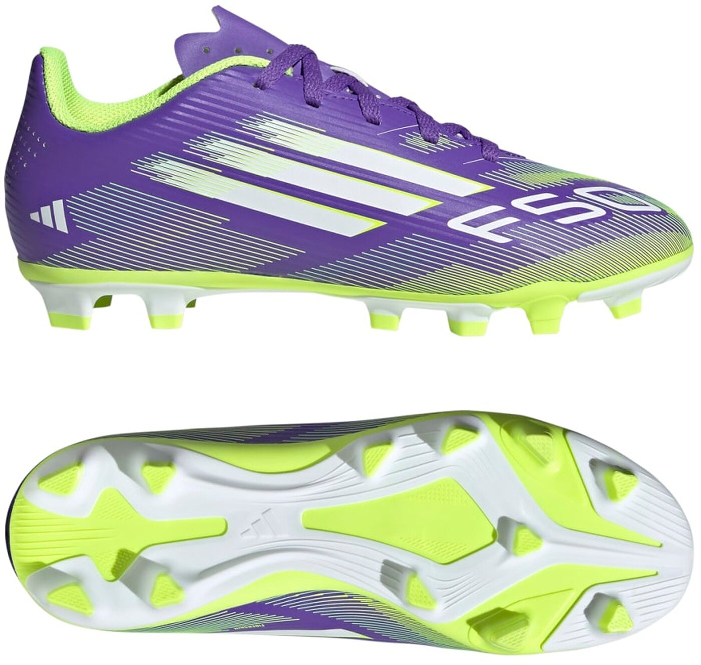 ADIDAS F50 CLUB FG/MG J PURRUS/FTWWHT/LUCLEM – Bild 8