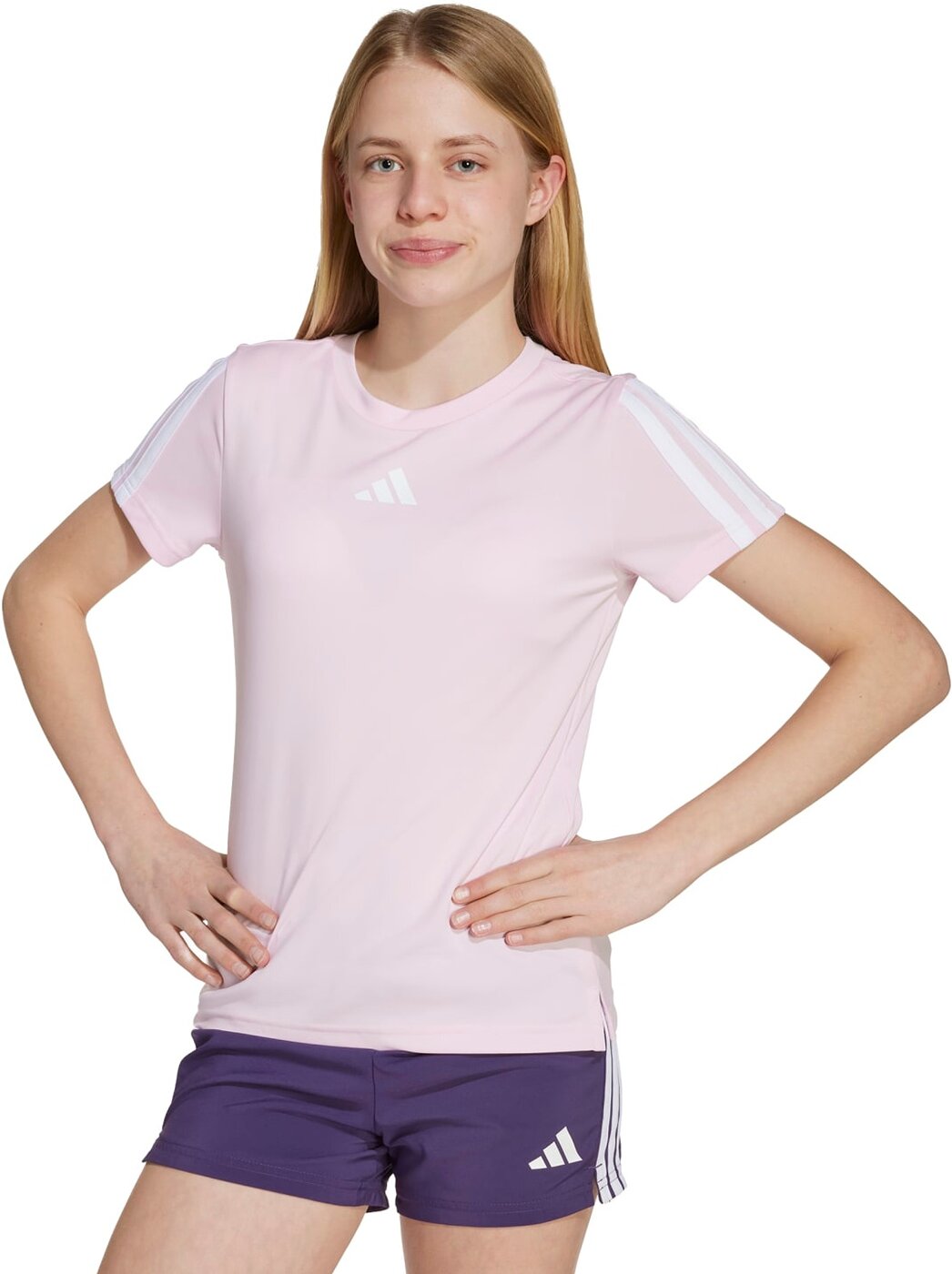 ADIDAS JG TR-ES 3S TEE CLPINK/WHITE – Bild 2