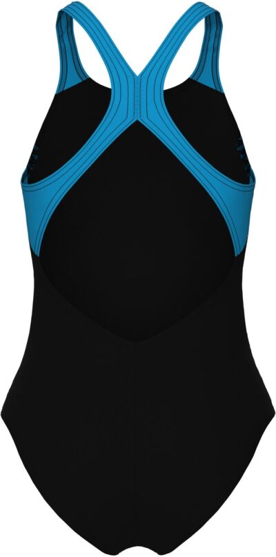 ARENA GIRL'S ARENA OPENINGS SWIMSUIT BLACK-TURQUOISE – Bild 2