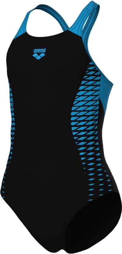 ARENA GIRL'S ARENA OPENINGS SWIMSUIT BLACK-TURQUOISE – Bild 3