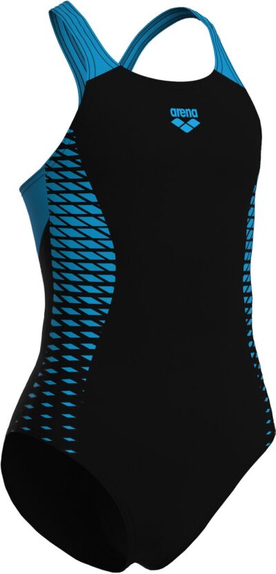 ARENA GIRL'S ARENA OPENINGS SWIMSUIT BLACK-TURQUOISE – Bild 4