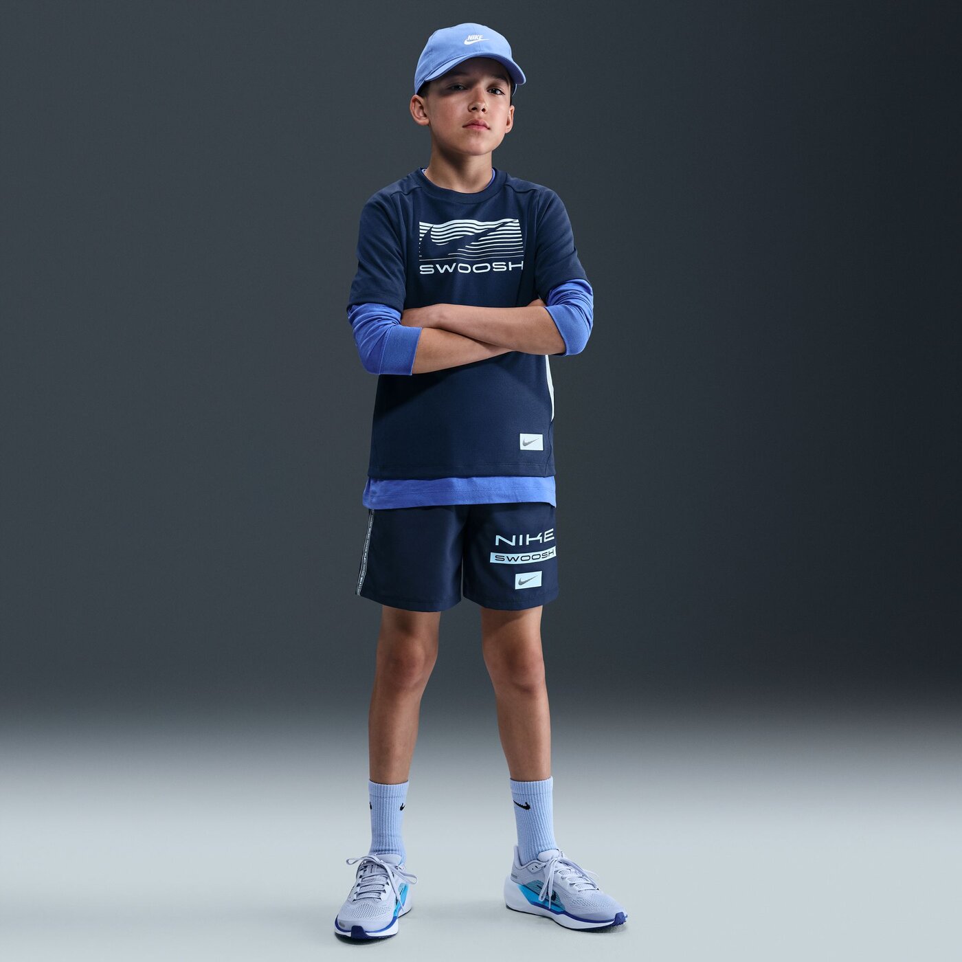 NIKE B NK DF MULTI SHORT WVN LOVE MIDNIGHT NAVY/CELESTINE BLUE – Bild 4