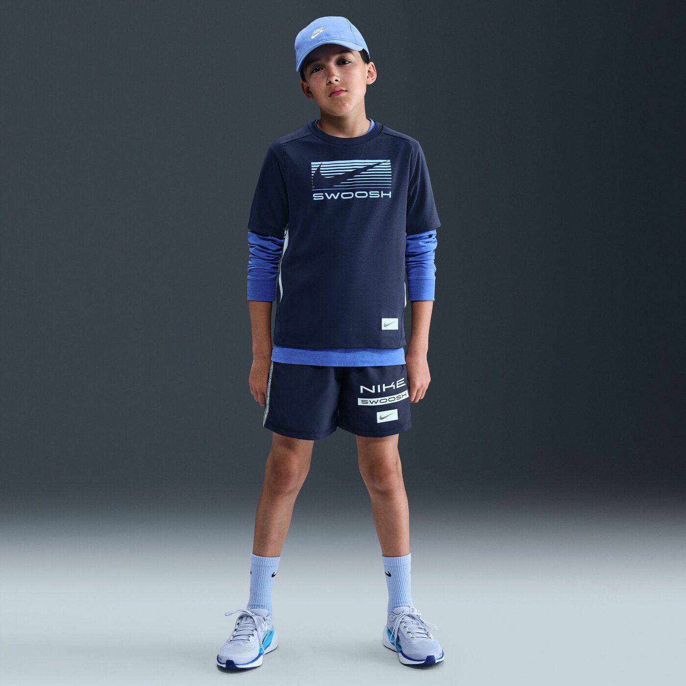 NIKE B NK DF MULTI  SS TOP GX LOVE MIDNIGHT NAVY/CELESTINE BLUE – Bild 3