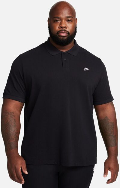 NIKE M NK CLUB SS POLO PIQUE BLACK/WHITE