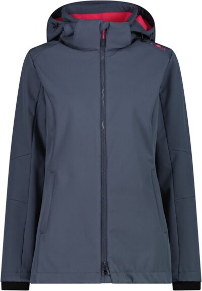 CMP WOMAN JACKET ZIP HOOD TITANIO-CARMINIO