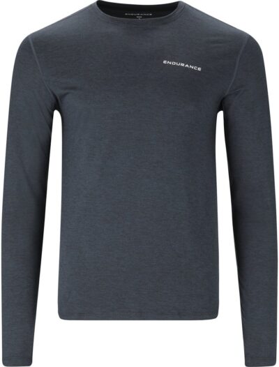 ENDURANCE Abdon M Melange L/S Tee BLACK MELANGE