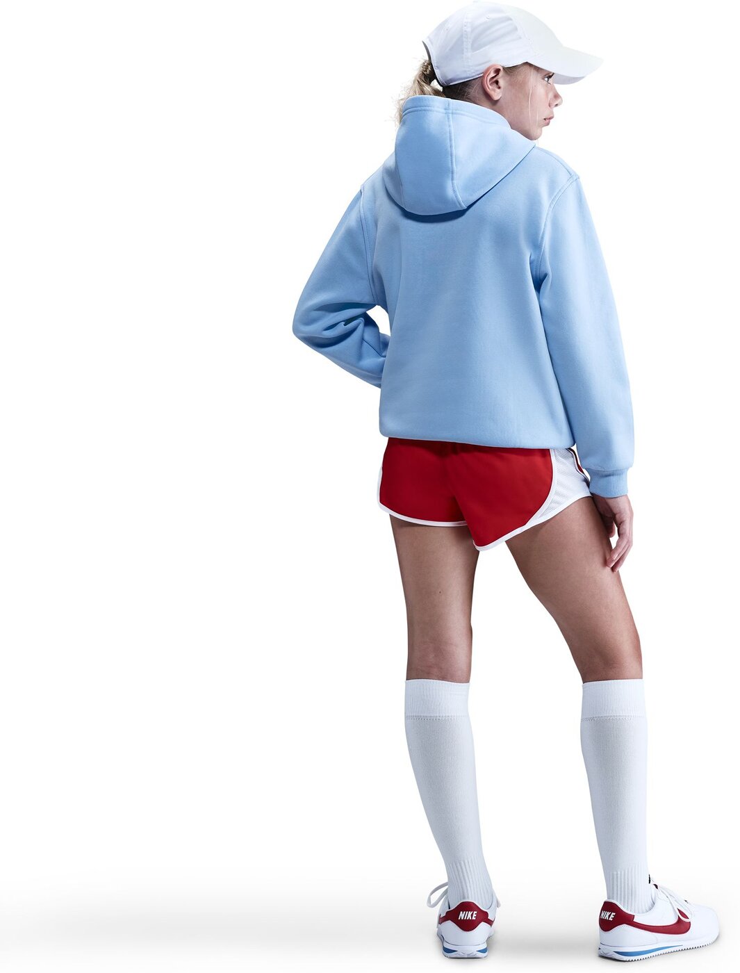 NIKE K NSW CLUB FLC HDY LBR ROYAL TINT/LT CRIMSON – Bild 2