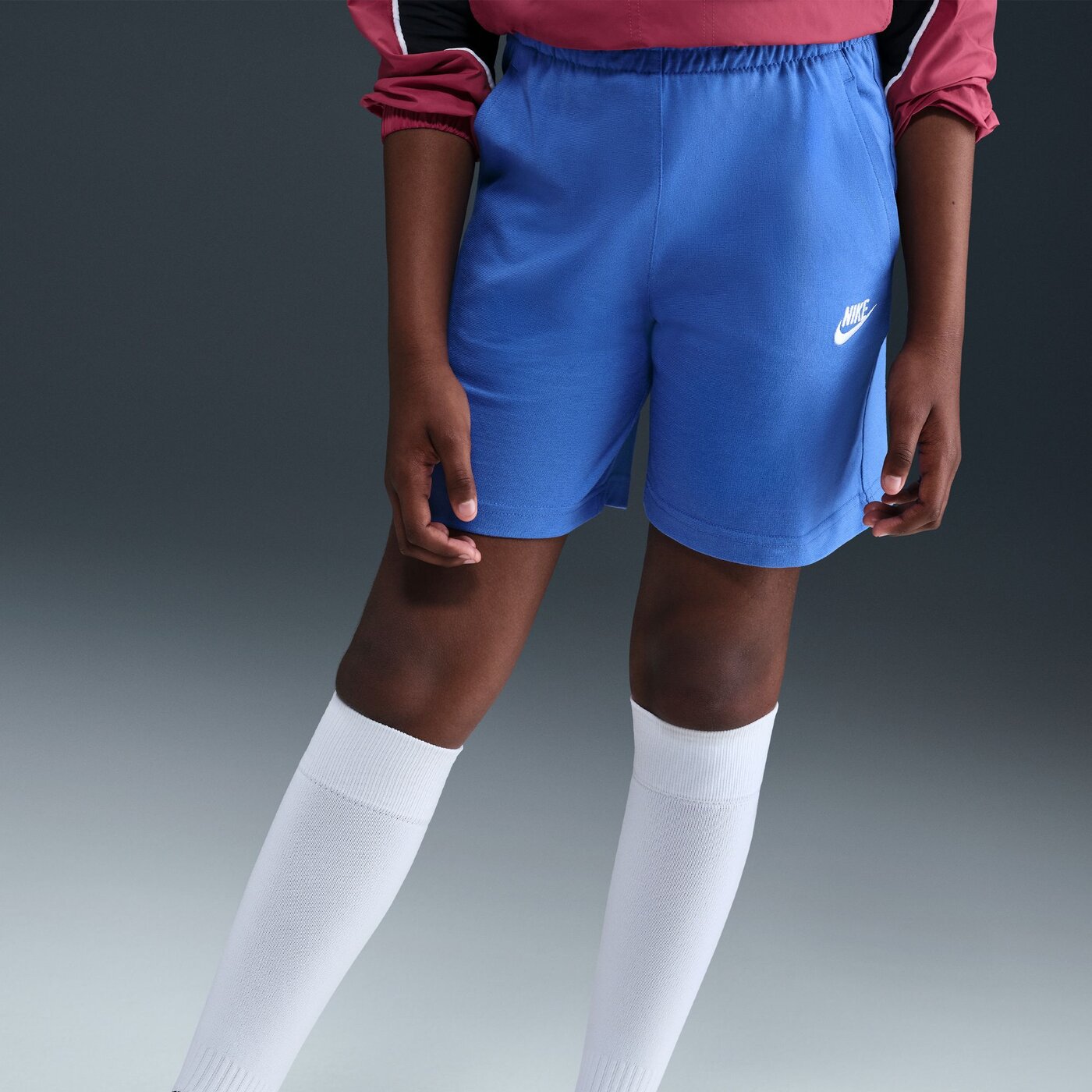 NIKE K NSW CLUB KNIT SHORT 6IN LBR COMET BLUE/COMET BLUE/WHITE – Bild 6