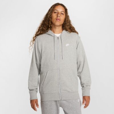 NIKE M NK CLUB FT FZ HOODIE DK GREY HEATHER/LT SMOKE GREY/