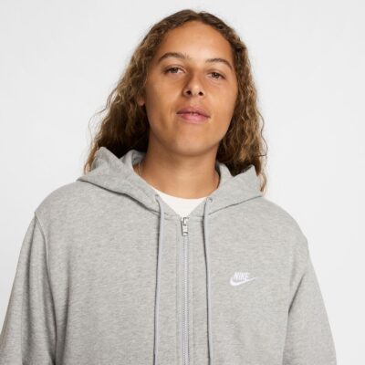NIKE M NK CLUB FT FZ HOODIE DK GREY HEATHER/LT SMOKE GREY/ – Bild 4