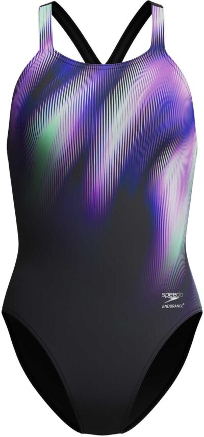SPEEDO FL PLACEMENT PRINTED POWERBACK BLURRY GLASS- BLACK