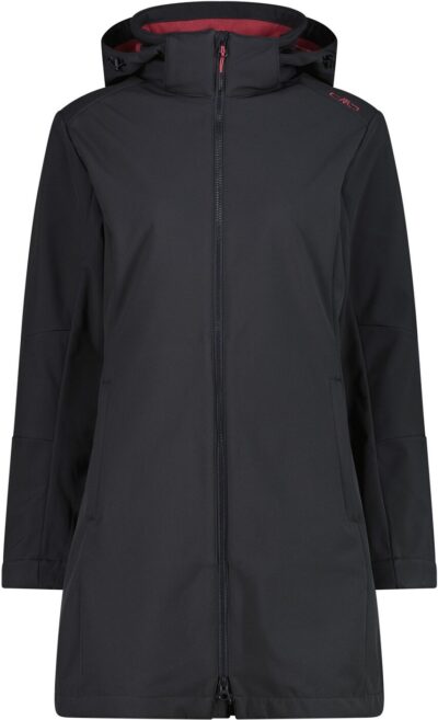 CMP WOMAN PARKA ZIP HOOD ANTRACITE-PEONY