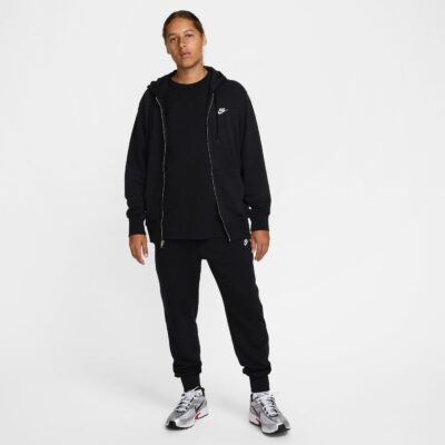 NIKE M NK CLUB FT FZ HOODIE BLACK/BLACK/WHITE – Bild 3