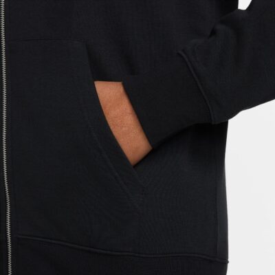 NIKE M NK CLUB FT FZ HOODIE BLACK/BLACK/WHITE – Bild 7