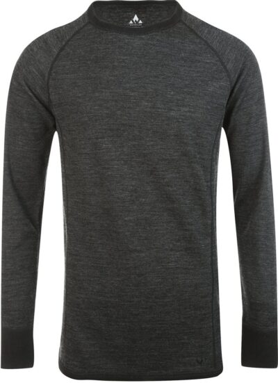 WHISTLER Bradley M Merino Wool Baselayer Top DARK GREY MELANGE